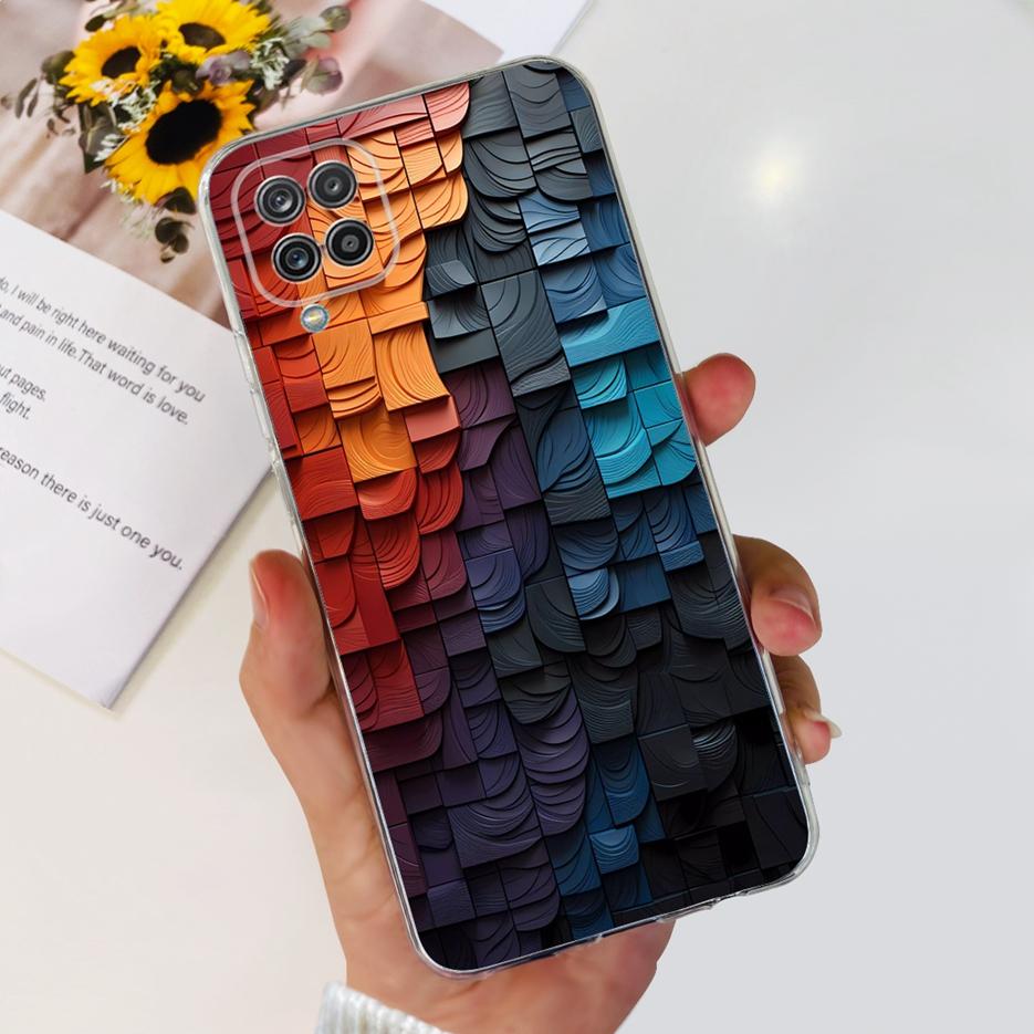Чехол для Samsung Galaxy A12 F12 M12 Модный Расписной Чехол Прозрачные Силиконовые Чехлы для Телефона Для Samsung A12 M 12 Galaxy M12 Мягкие Fundas