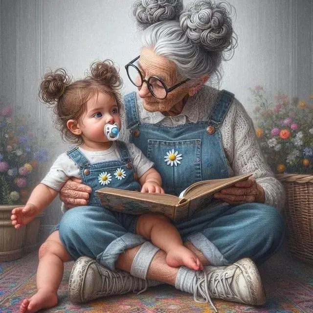 Мультфильм Счастливая бабушка и внучка 5D Полный круглый набор для алмазной живописи Пожилые люди и дети Сделай сам Сверла Мозаика Вышивка крестом