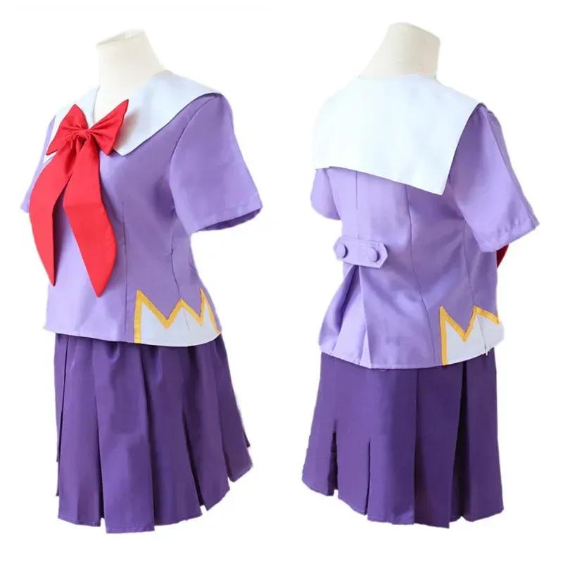 Gasai Yuno Косплей Аниме Дневник будущего Gasai Yuno Mirai Nikki Косплей Костюм Школьная форма Бант Короткая юбка Парик Костюмы на Хэллоуин