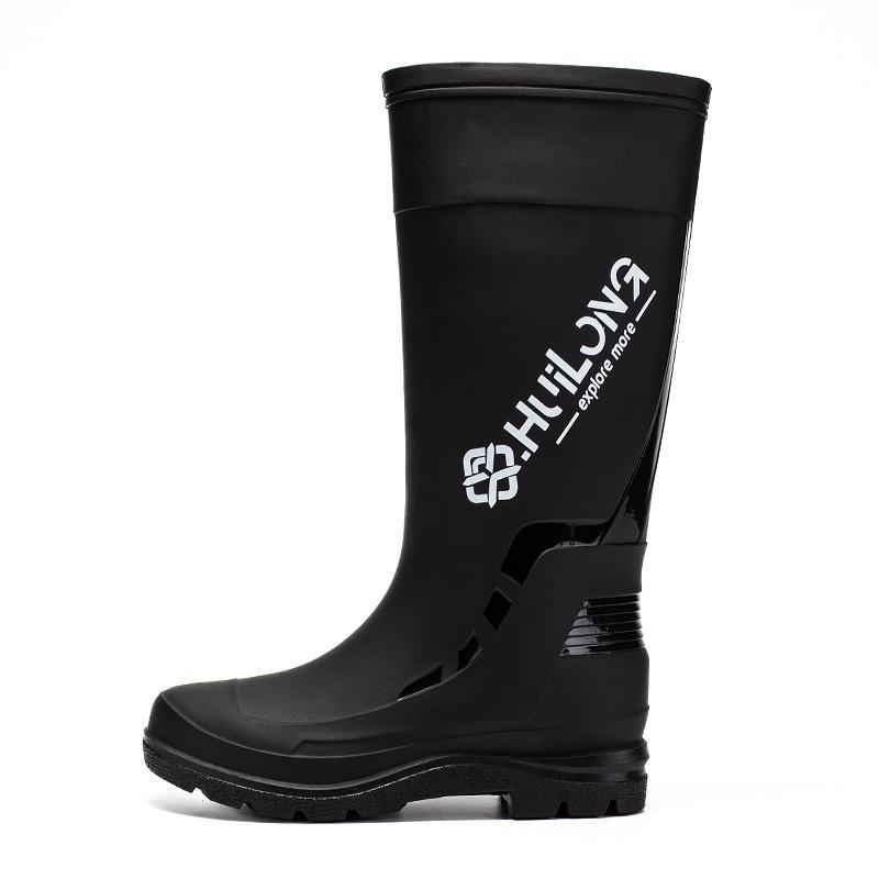 New Tall Men's Water Boots, Velvet Warm Rain Boots, Fishing Sea Waterproof Rain Shoes, Kitchen Long Water Shoes