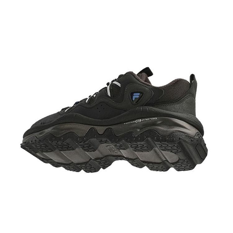 FILA Fusion Textile, Synthetic Leather Cushioning Abrasion Resistant Breathable Low top Casual Shoes Men's Black T12M341113FBB