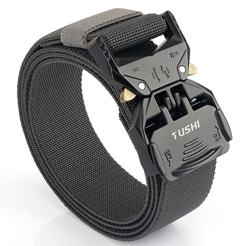 Новый мужской ремень для поездок на работу с автоматической пряжкой из нейлона, универсальный двухслойный толстый ремень для отдыха на природе