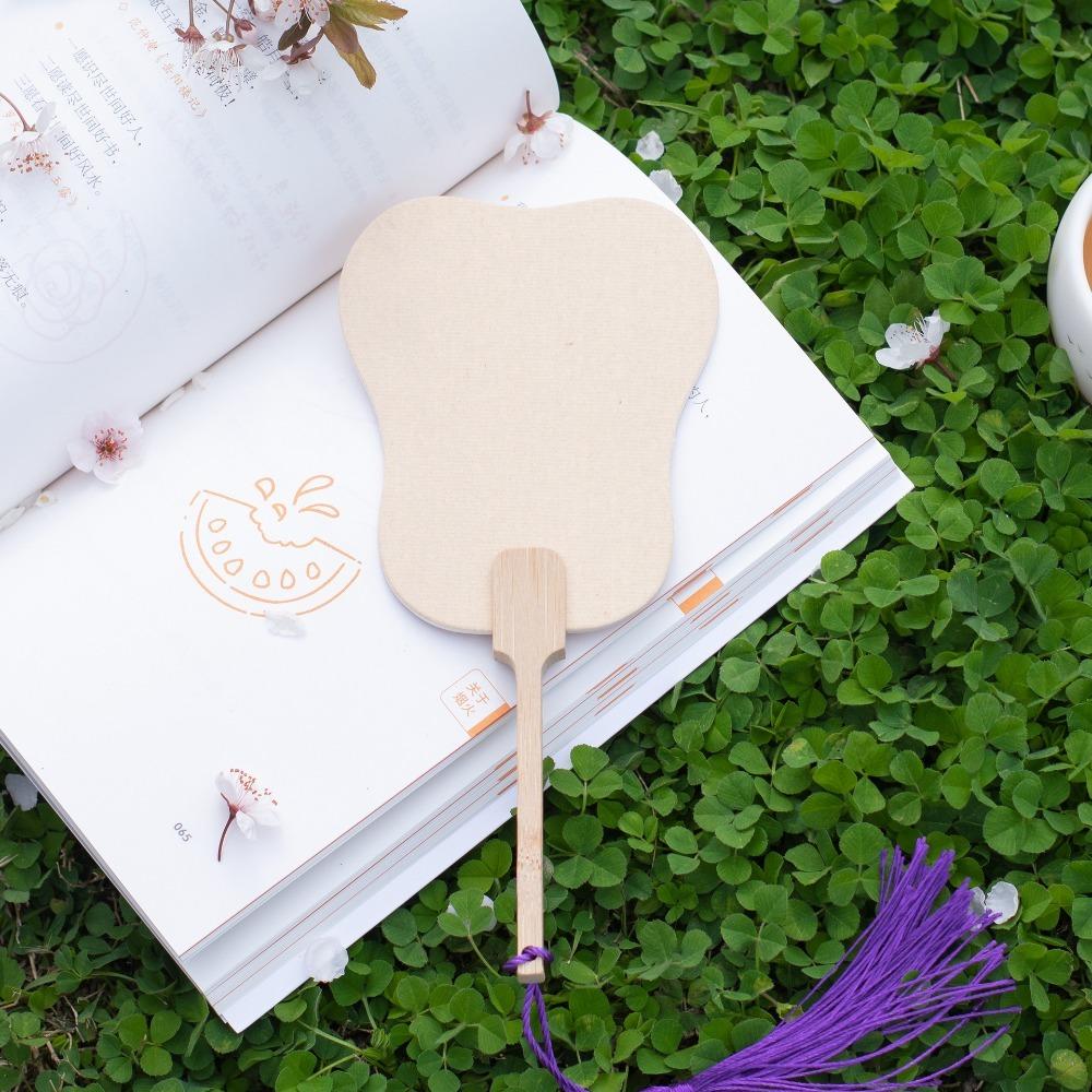 Round Blank Painting Fans Xuan Paper Paper Hand Fan Art Hand Fans Mini Graffiti Fans Wedding Party