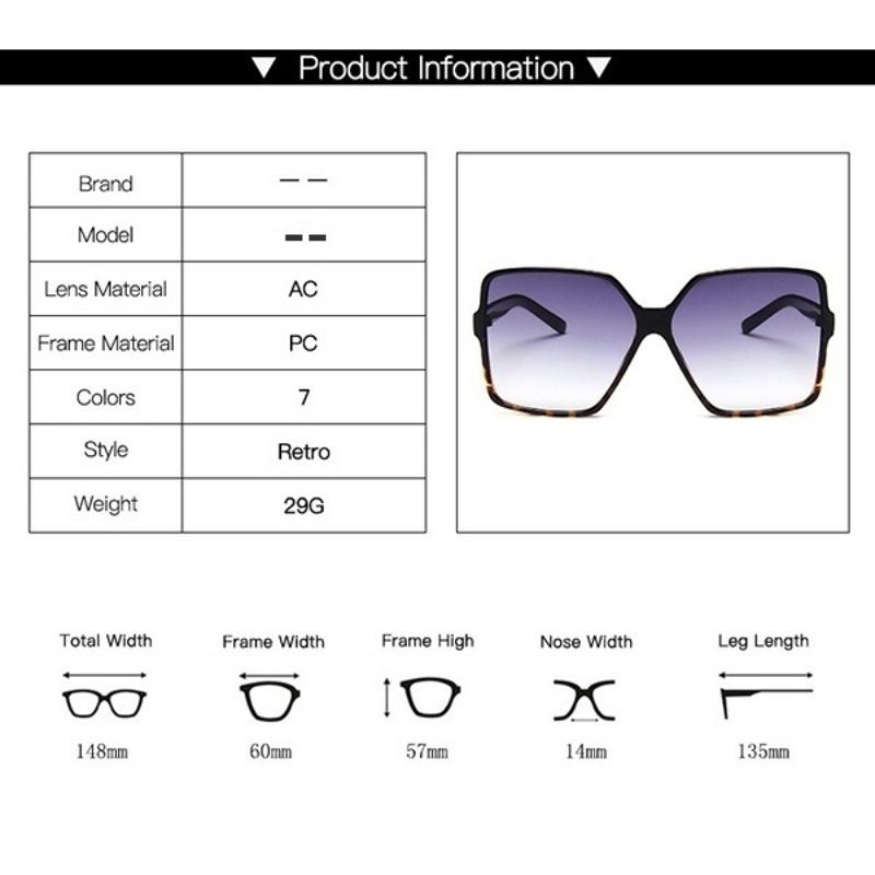 Vintage Square Oversized UV Protection Glasses Men and Women Big Frame Black Sun Goggles Outdoor Use UV400 Protection Eye Protection Riding Hiking