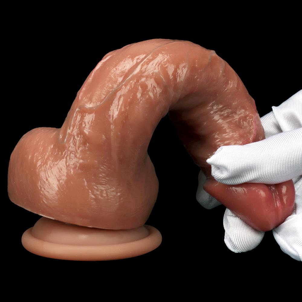 Двойной слой жидкого силикона, имитация фаллоимитатора, женский мастурбатор, секс-игрушка для взрослых, ремешок на пенисе, фистинг, реалистичный член