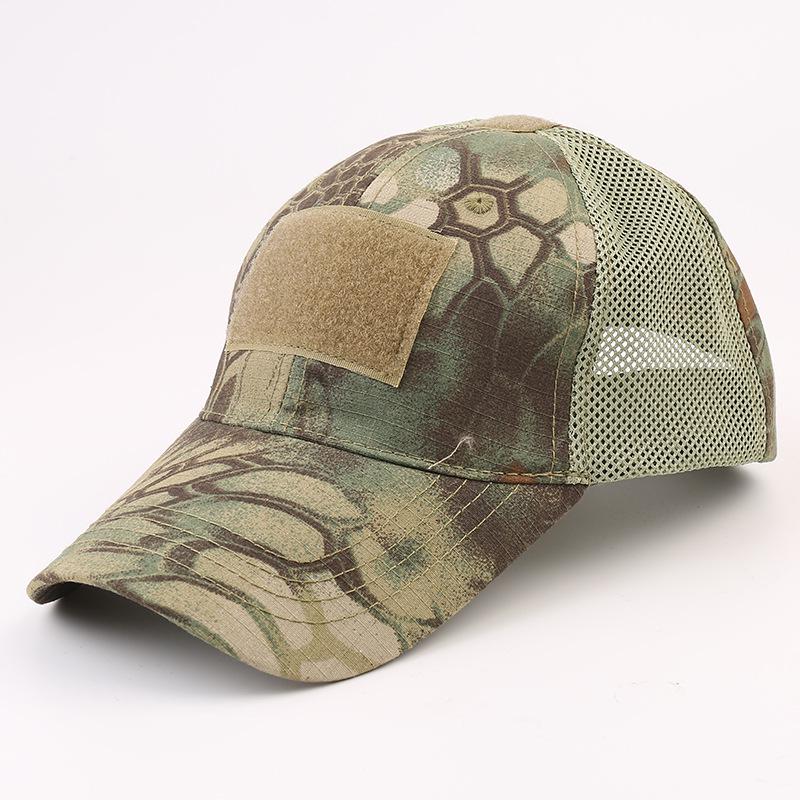 Men's Camouflage Tactical Baseball Cap - Python Pattern Velcro Duckbill Hat for Outdoor Sports