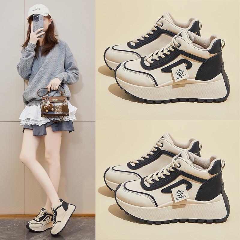 INS Корейские женские новые папины кроссовки - весна 2025 г. Кроссовки для бега и повседневной носки на толстой подошве с эффектом увеличения высоты (XFK833)