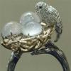 Creative Women Animal Natural Stone Bird's Nest Ring Unique Cute Exquisite Jewelry ARI