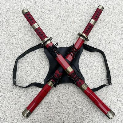 Двойной ремень для ножей для детей, косплей, регулируемый ремень, ножны из искусственной кожи