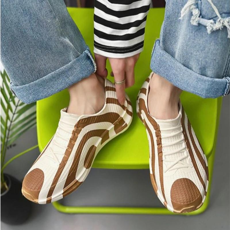 Модные короткие мужские туфли Низкие ПВХ дождевые ботинки для мужчин Кулинарные до щиколотки Летние Повар Кухня Без шнуровки Лоферы на низком каблуке В наличии Широкий носок