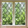 Geometric Window Film Rhombus Pattern Privacy Film Stained Glass Art Static Cling Sun Blocking Decal for Home Office Windows Glass Doors