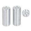2Pcs Stainless Steel Salt Pepper Shaker Round Shape Condiment Jar Dredge Shaker  Home Cooking