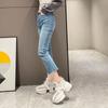 Summer INS Platform Casual Mesh Surface Shoes Women's High Heel Hollow Breathable Portable All-Match Dad Shoes