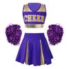 Униформа черлидинга для девочек, нарядное платье, костюм для косплея на Хэллоуин, укороченный топ с юбкой и цветами в виде рук