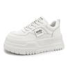 Кожаные белые туфли, женские весенние новые туфли на платформе, увеличивающие рост, дышащие повседневные кроссовки