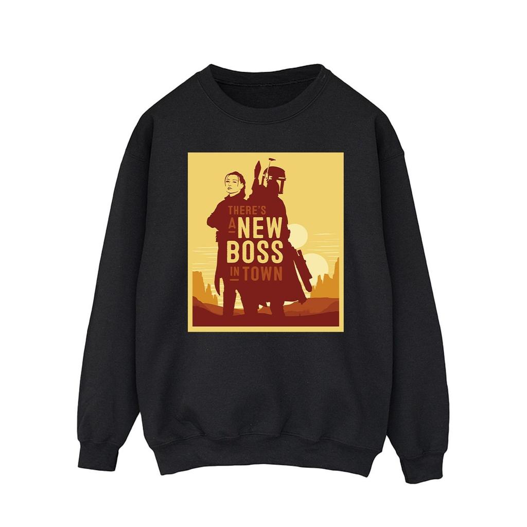 Star Wars Mens The Book Of Boba Fett New Boss Sun Silhouette Sweatshirt