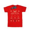 Harry Potter Womens/Ladies Christmas Pattern Cotton Boyfriend T-Shirt