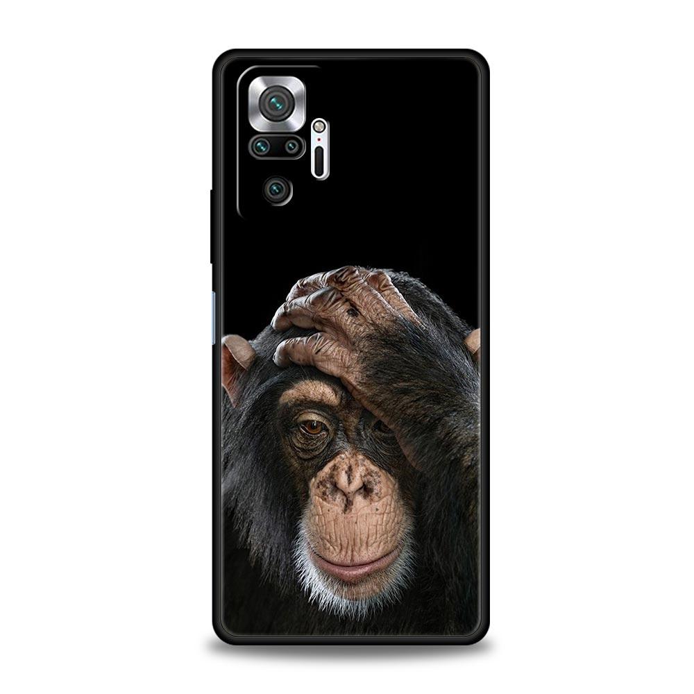 Милый забавный чехол-обезьянка для телефона Xiaomi Redmi Note 14 13 12 5G 11 10 Pro Plus 4G 9S 9 14C 13C 12C 10C 9C 9A Мягкий чехол из ТПУ