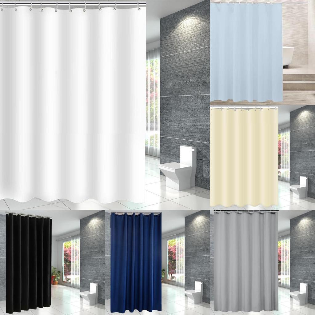 Цвет Однотонный Водонепроницаемый Полиэстер Набор Крючков для Шторы для Душа Для Декора Ванной Комнаты