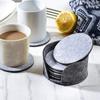 10 PCS Felt Drink Cup Coaster With Holder Round Soft Absorbent Cup Mats Scratch Preventing Reusable For Home Bar