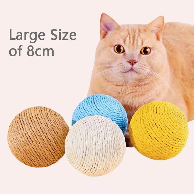 8cm Bite-Resistant Cat Scratching Ball Interactive Kitten Toy with Crinkle Sound for Cats Chasing & Play Interactive Boredom Relief Pet Supplies