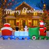 8.85FT Christmas Inflatable Toys LED Train Decoration Santa Claus Friends Supplies Home Ornament Festive Gift Xmas Yard Decor