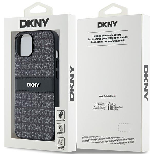 Dkny Dkhcp14Sprthslk Iphone 14 / 15 / 136.1 Czarny/Black Hardcase Leather Mono Stripe & Metal Logo