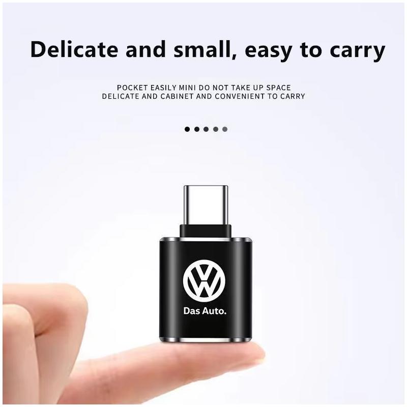 Car Interface Mini Converter Type-C To USB 3.0 Charging Adapter Sticker for VW GTI Polo Golf Passat Tiguan Jetta T-ROC MK6 MK7 RB6