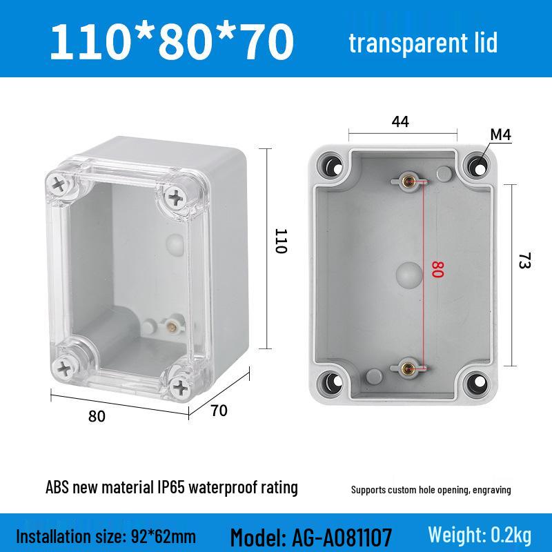 Уличный водонепроницаемый ABS корпус блока питания и розетки для мониторинга с клеммной колодкой и кнопкой