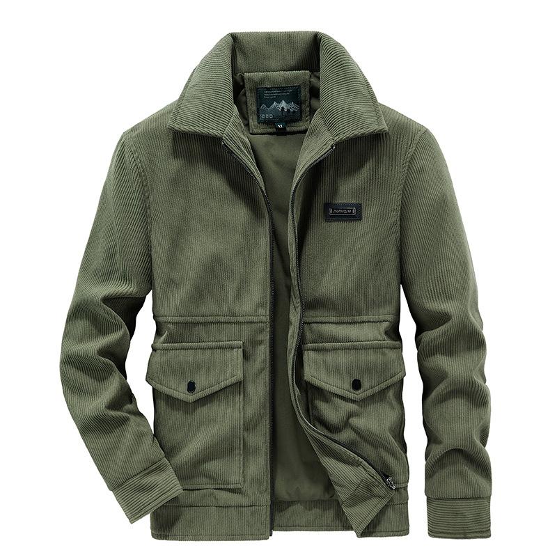 Вельветовая мужская куртка, повседневная мужская куртка с лацканами, свободный топ больших размеров