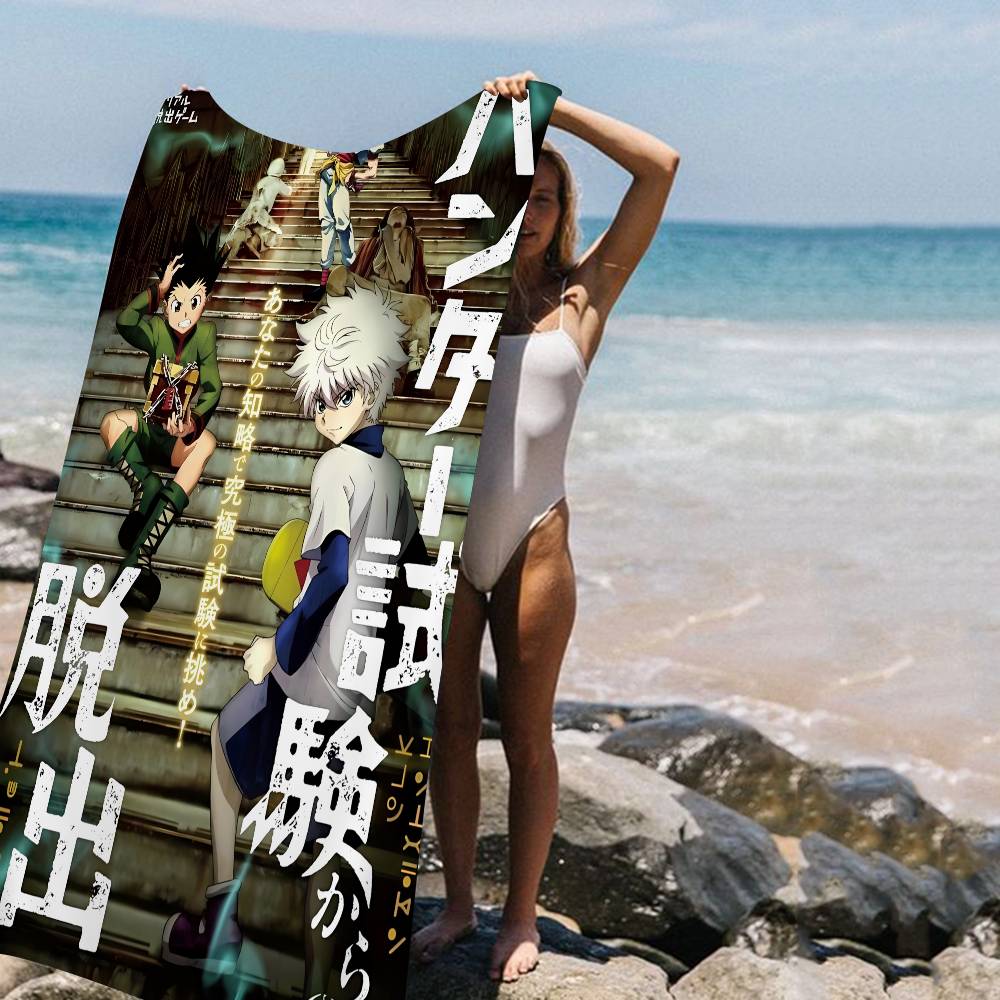 Hot Japan Anime Hunter X Hunter Bath Towel Microfiber Soft Water Breathable For Girl Kids Decorative Cartoon Beach Towel