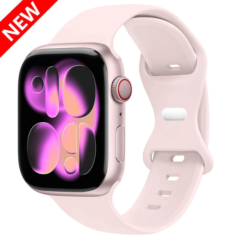 Спортивный силиконовый ремешок для Apple Watch Bands 40мм 44мм 46мм 45мм 41мм 49 42мм Correa Браслет iWatch серия 10 11 9 8 7 ultra 3 SE