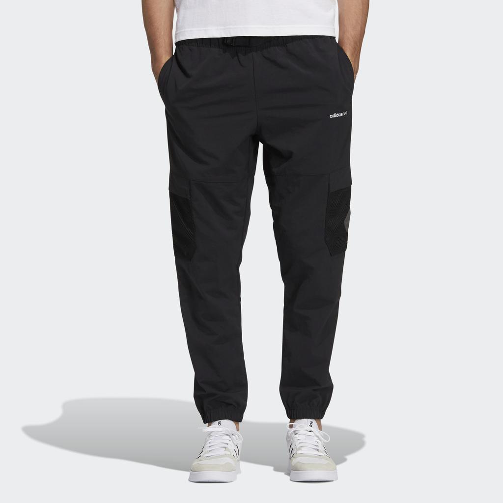 Adidas Neo Woven Cargo Joggers With Elastic Waist Men Bottoms Black H55277
