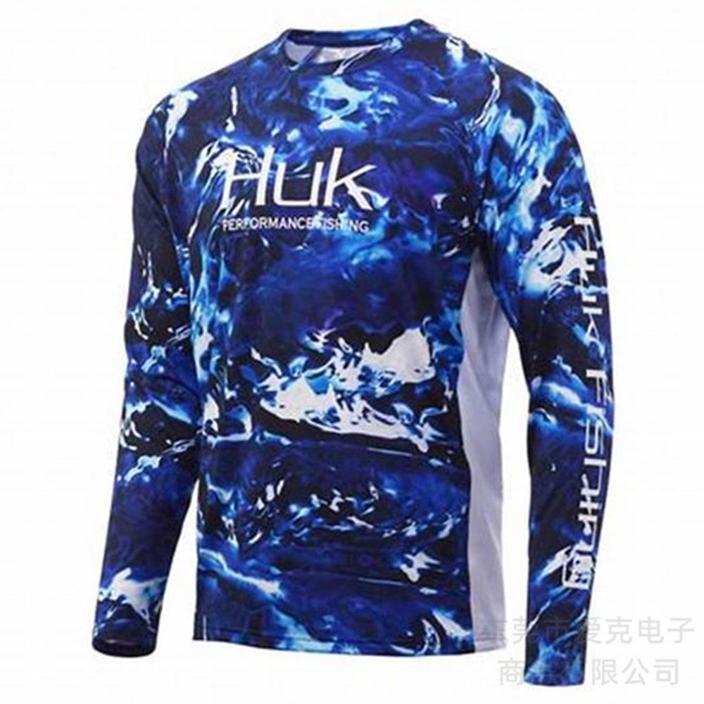 HUK fishing suit summer men's sunscreen outdoor sports fishing shirt quick-drying long-sleeved T-shirt lightweight breathable top