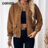 Women's Autumn and Winter Standing Collar Jacket Cardigan Pocket Jacket