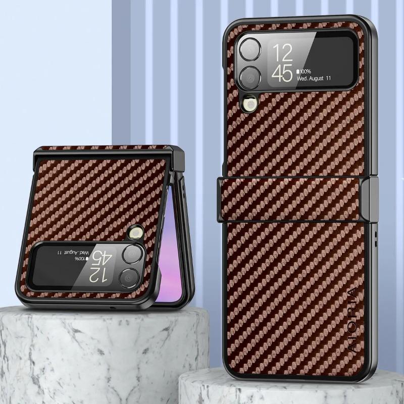 Противоударный тонкий чехол из углеродного волокна для Samsung Galaxy Z Flip 4 5G Z Flip4, нескользящий защитный чехол для всего тела, чехол для телефона Funda