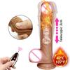Беспроводной телескопический фаллоимитатор с дистанционным управлением, вибратор, силиконовый слой, большой пенис, подогрев, реалистичный фаллоимитатор, массаж точки G, секс-игрушка для женщин