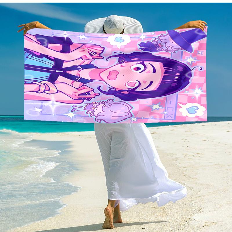 1pc KPop Demon Hunters ZOEY5 Beach Towel, Comfortable and Thick, and Swimming/Bath/Picnic/Camping Towel, Suitable for Seaside Beaches