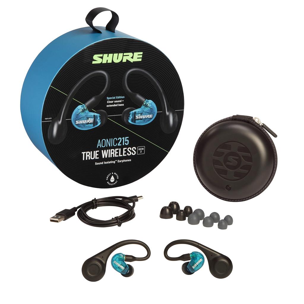 Shure AONIC 215 Completely Wireless Earphones 2nd Generation Translucent High Sound Isolation Bluetooth Canal Type Passive Noise Canceling Ear Hang