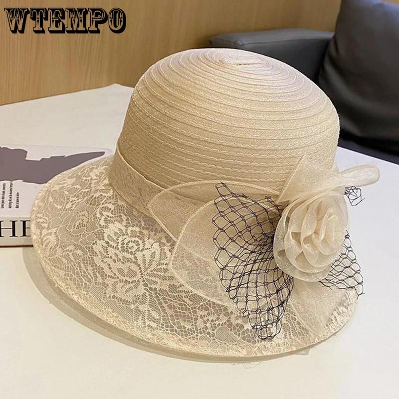 WTEMPO Women's Solid Color Casual Versatile Breathable Sun Hats Summer Wide Brim Outdoor Travel Mesh Hats