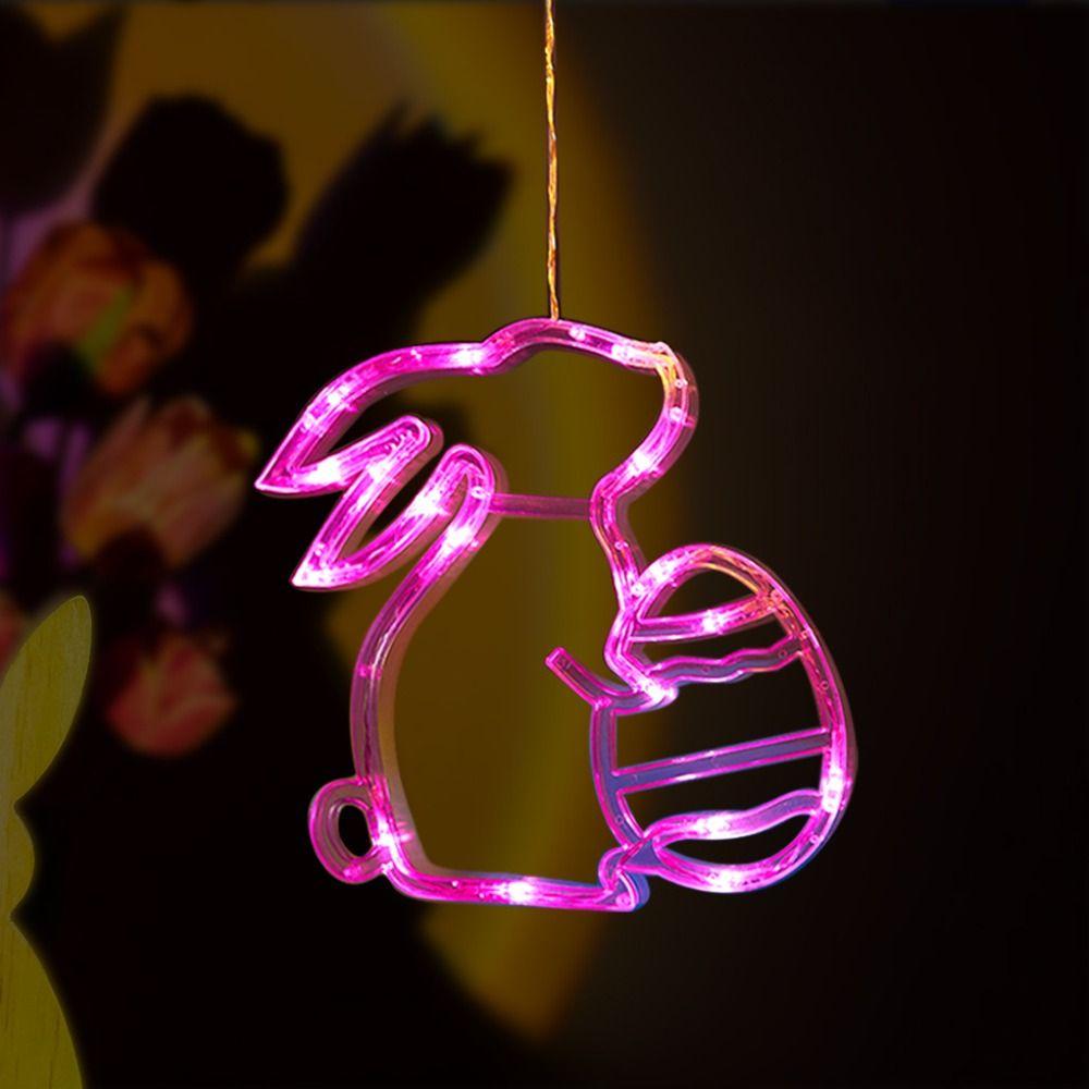 Wall Hanging Egg Suction Cup Light Plastic String Lights Cute Easter Window Lights  Indoor Home