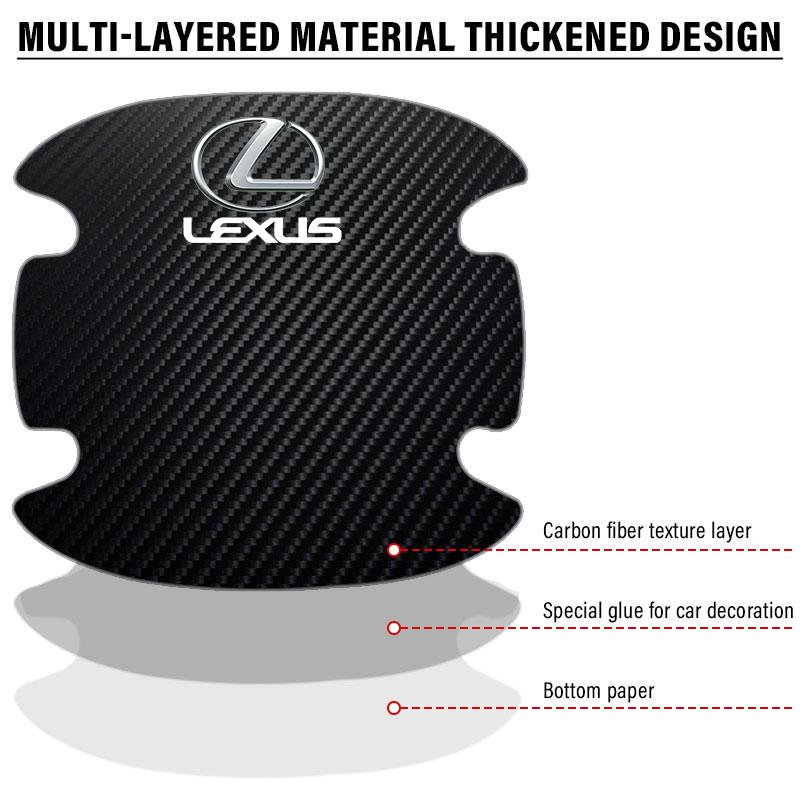 Interior Stickers Carbon Fiber Car Door Handle Protection Sticker Emblem Accessories For Lexus RX 300 IS 250 300 GX 400 460 UX 2