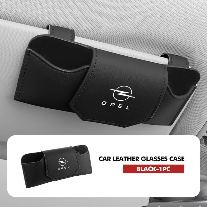 For Opel Leather Car Glasses Organizer Visor Clip On Anti Scratch Protector Zafira Meriva Mokka Vivaro Vectra Antara Ampera MH8