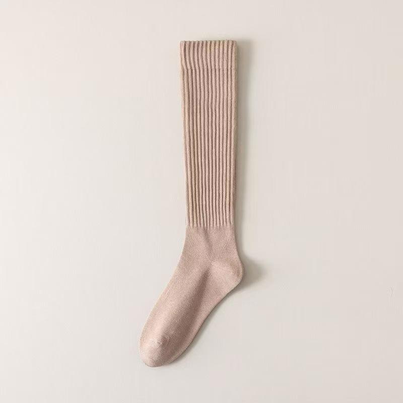 1 пара женских однотонных осенне-зимних гольфов до икры, удобных, теплых, формирующих стройные ноги, модных в университетском стиле, повседневных носков