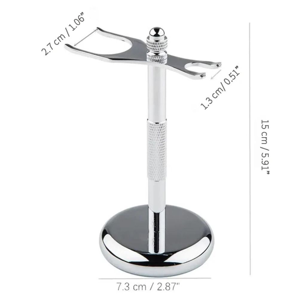 Silvery Shaving Brush Stand 15cm Razor Rack Quality Men Razor Holder