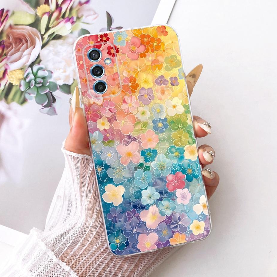 For Samsung Galaxy M52 5G Case SM-M526B Colorful Flowers Butterfly Painted Cover Soft Silicone Case For Samsung M52 M 52 5G Bags
