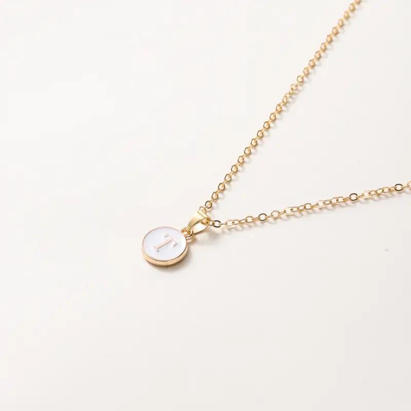1pc Women Elegant and Exquisite O-chain 26 Letter Necklace Pendant, Golden Minimalist Necklace