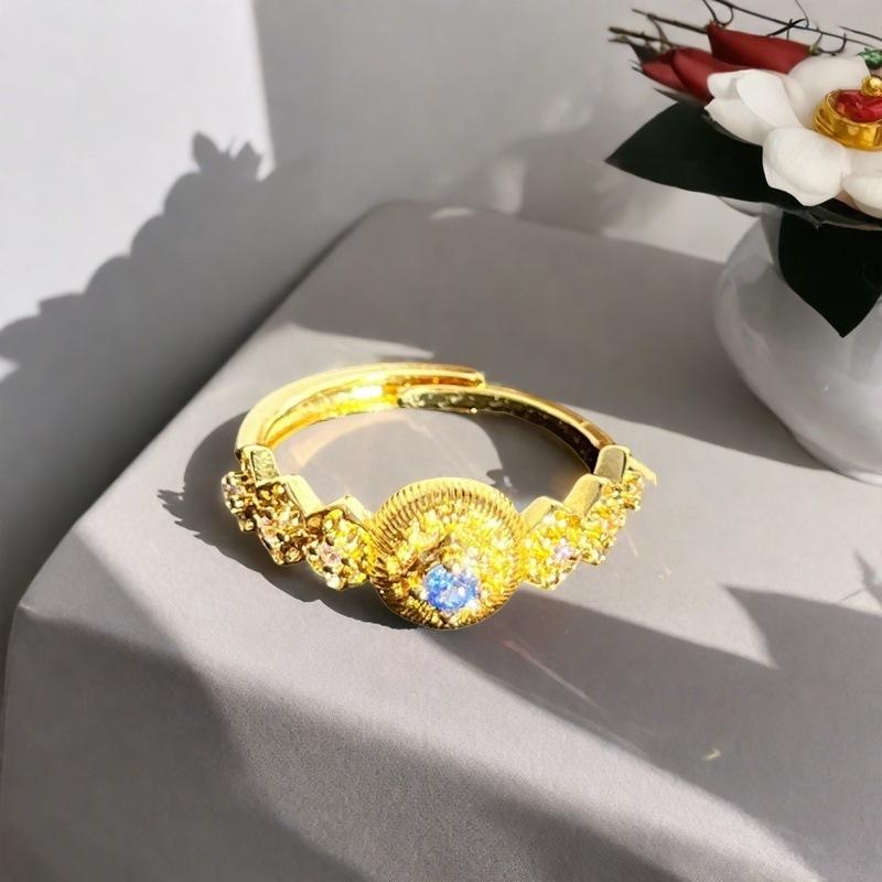 Да, Серия «Слепая коробка», Цветное сокровище, Цыганское открытое кольцо, Волна, Микровставка цирконов, Роскошное кольцо высокого класса.