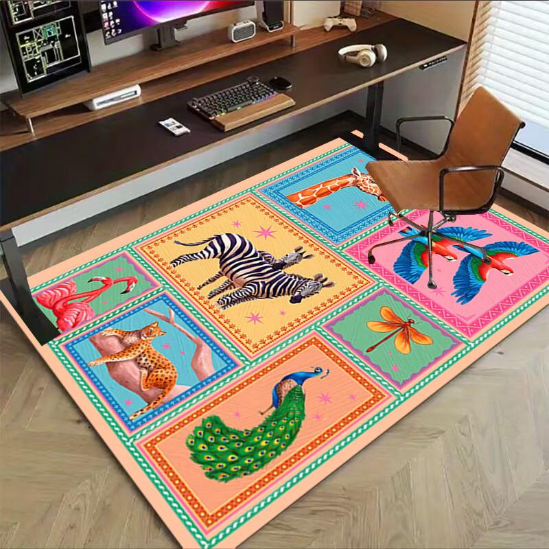 1 шт. ковер для пола с животным принтом, очень большой, нескользящий, для офиса, семьи, спальни, студии, ковер для большой площади, ковер для помещений, яркие цвета