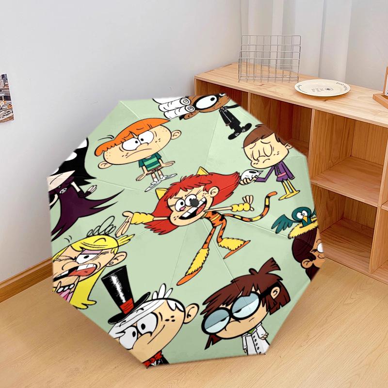 1PC The loud house Automatic Umbrella - Suitable Travel Outdoor Portable Umbrella Birthday Gift Daily Essentials